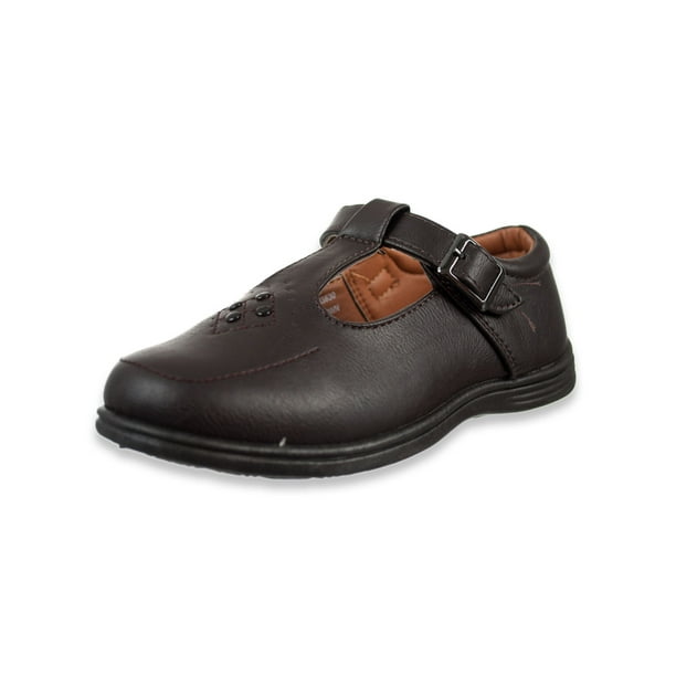 GIRLS BUCKLE MY SHOE CHUNKY BLACK LEATHER T BAR SCHOOL SHOES SIZES 13-6 GIRLS BUCKLE MY SHOE CHUNKY BLACK LEATHER T BAR SCHOOL SHOES SIZES 13-6